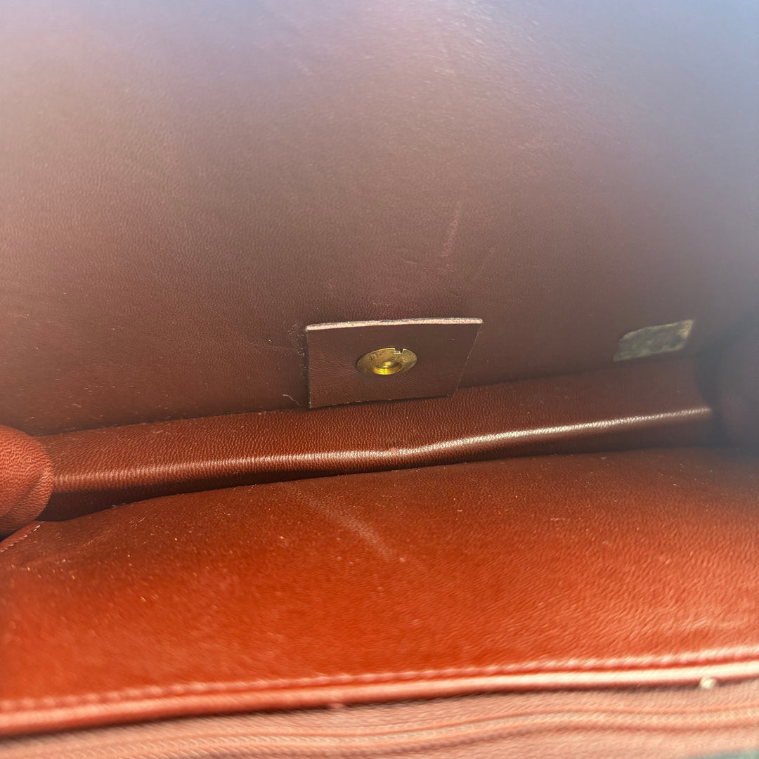 Chanel CC Black Push Lock Single Flap Quilted Cotton Shoulder Handbag