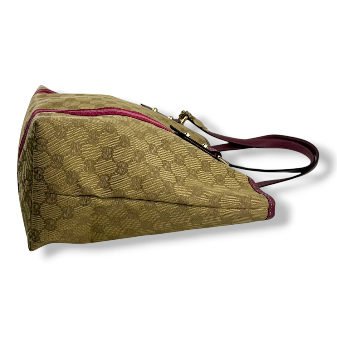 Gucci GG Monogram Pink/Beige Tote Handbag