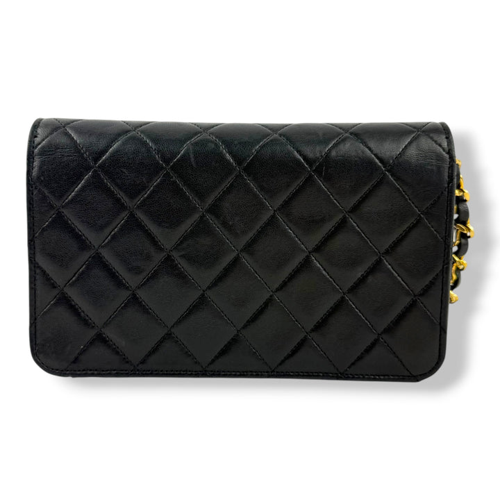 Chanel CC Mini Black Push Lock Single Flap Lambskin Shoulder Handbag