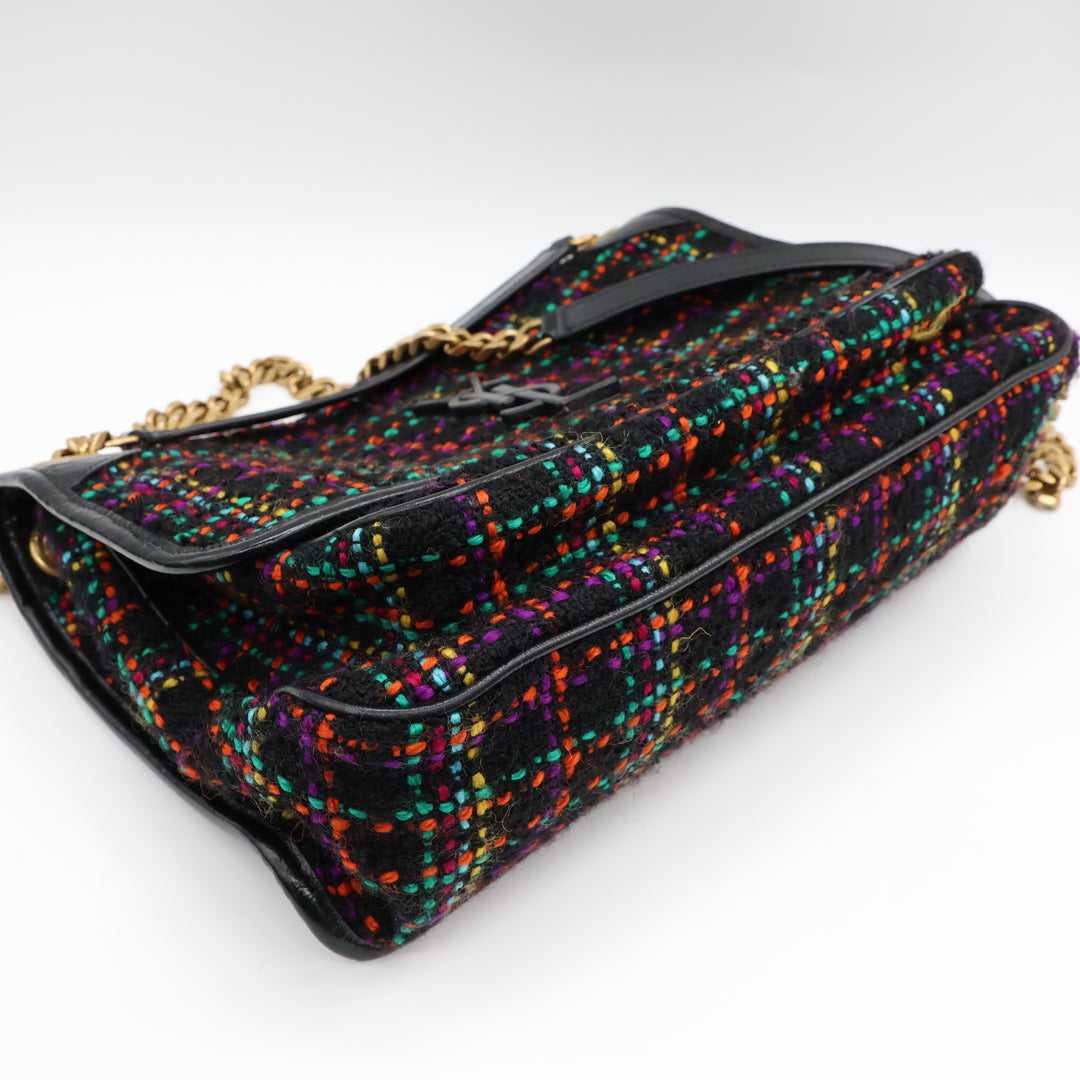 YSL Saint Laurent Niki Tweed Multicolour Shoulder Bag