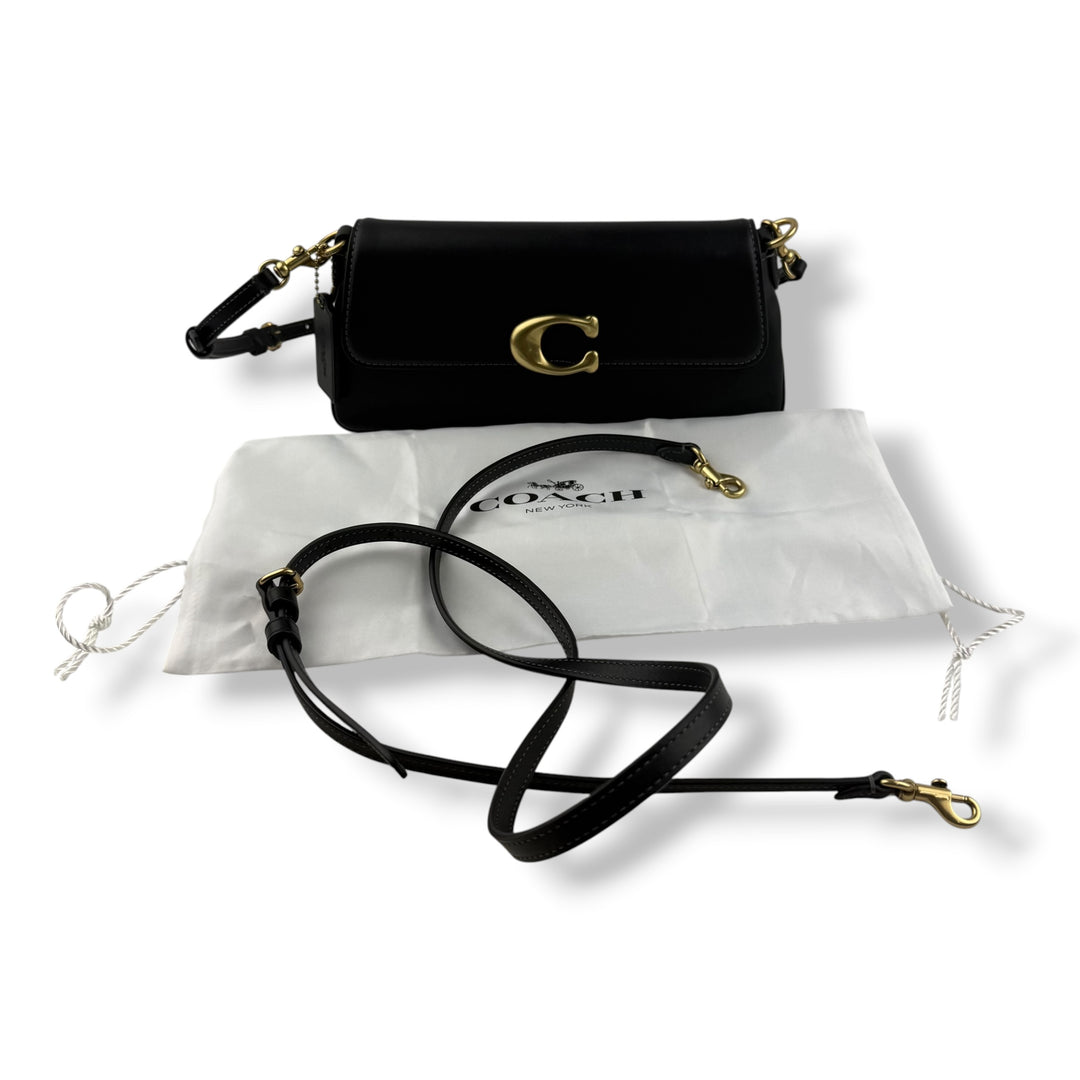 Coach Jet Black Grained Leather Handbag