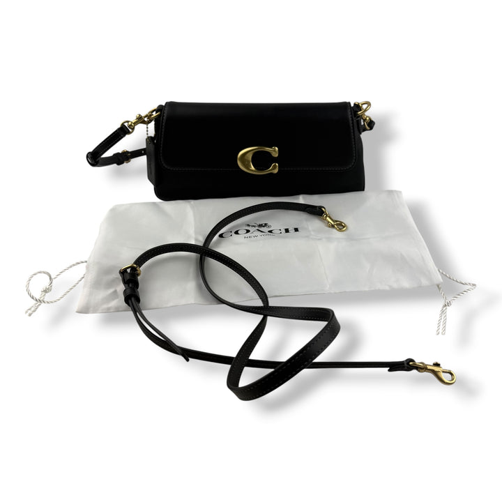 Coach Jet Black Grained Leather Handbag