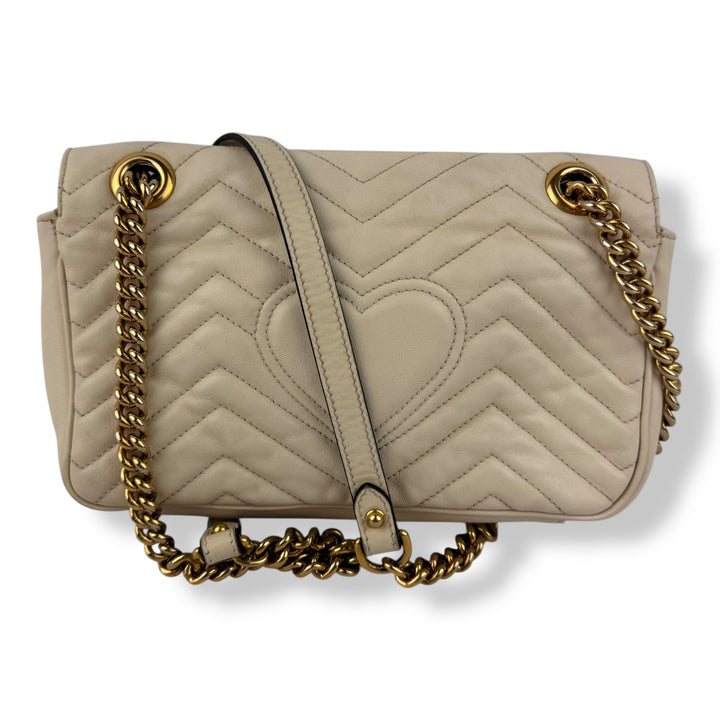 Gucci GG Marmont White Leather Small Handbag