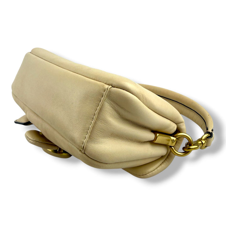 Coach Pillow Tabby 18 Beige Leather Handbag