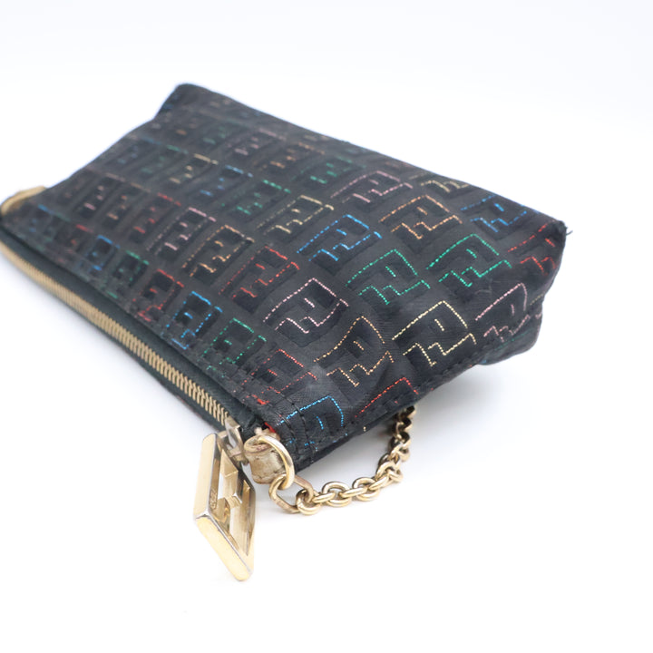 Fendi FF Zucchino Baguette Black/Multi Handbag