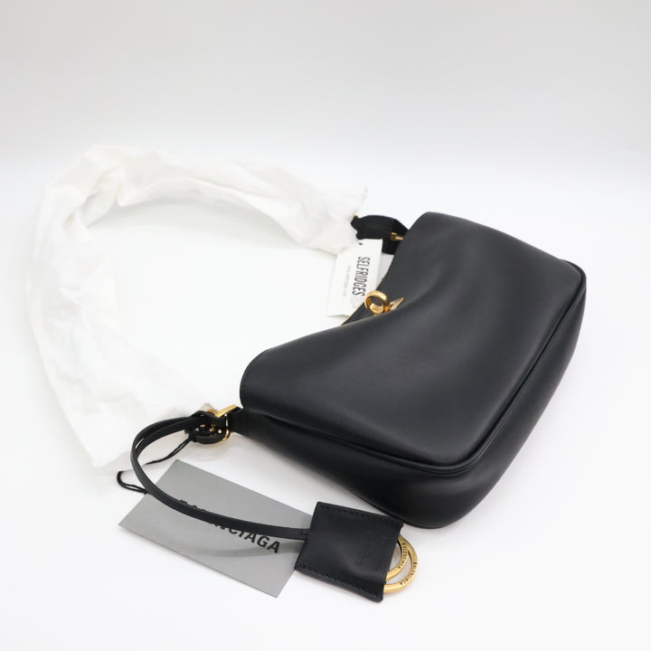Balenciaga Black Leather Rodeo Sling Handbag