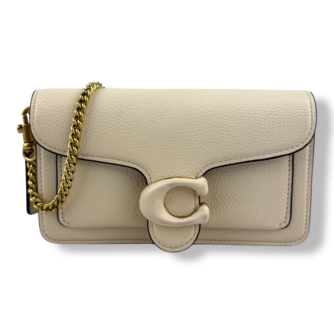 Coach Tabby Wallet On Chain Cream Leather Handbag