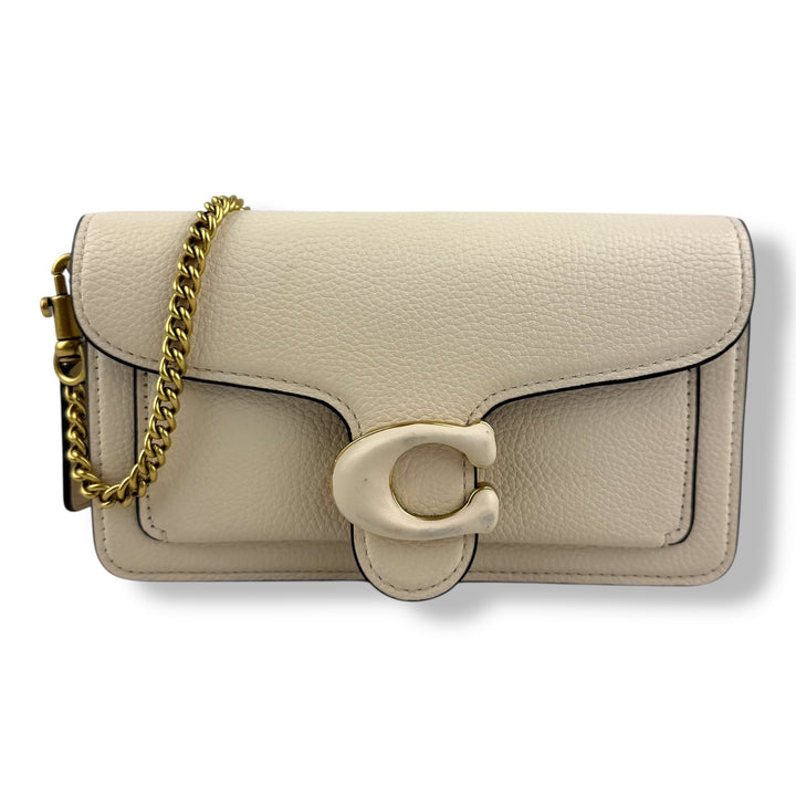 Coach Tabby Wallet On Chain Cream Leather Handbag