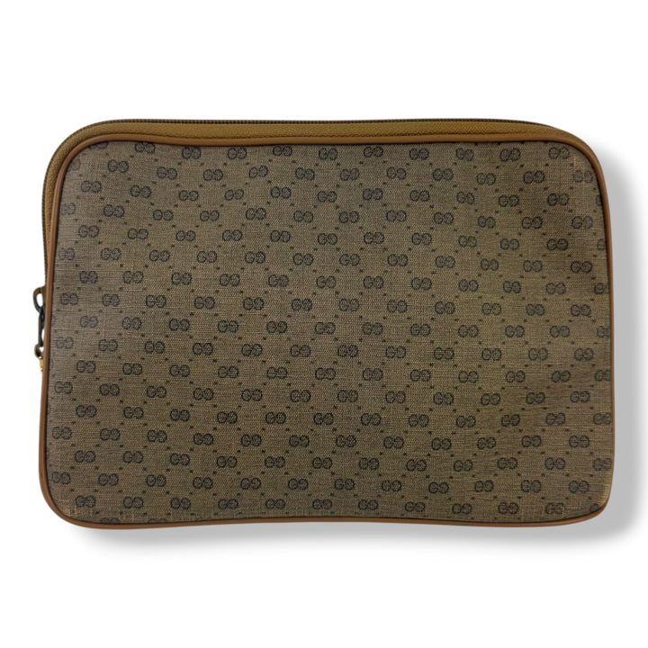 Gucci Canvas GG Supreme Beige Clutch Pouch Bag