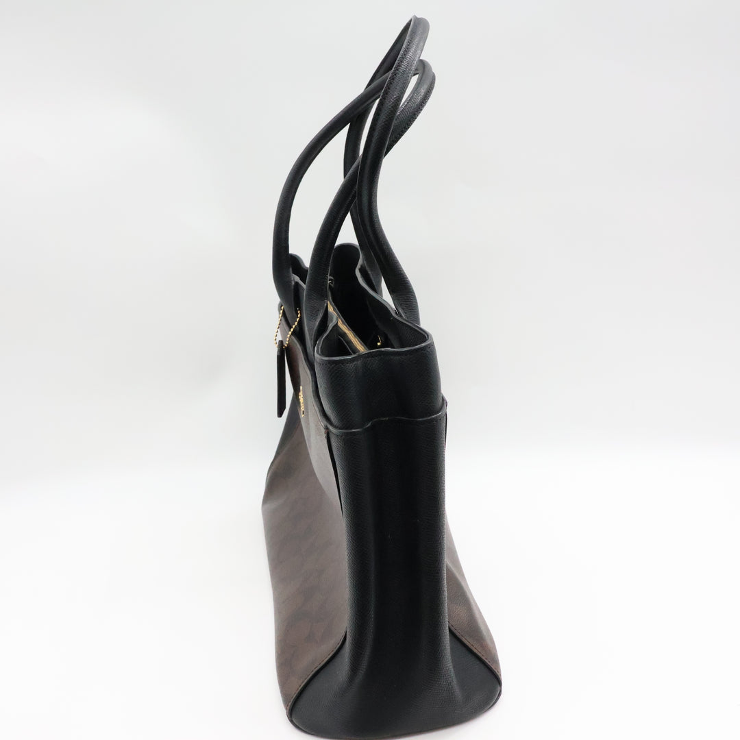 Coach Brown/Black Signature Tote Handbag