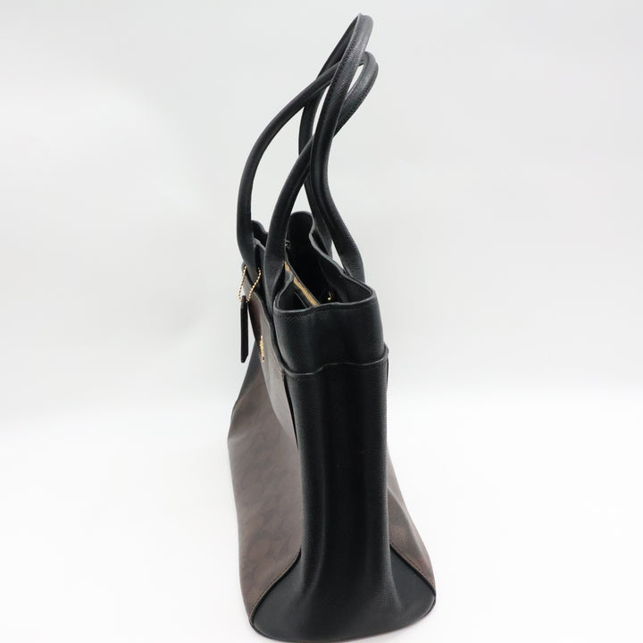 Coach Brown/Black Signature Tote Handbag
