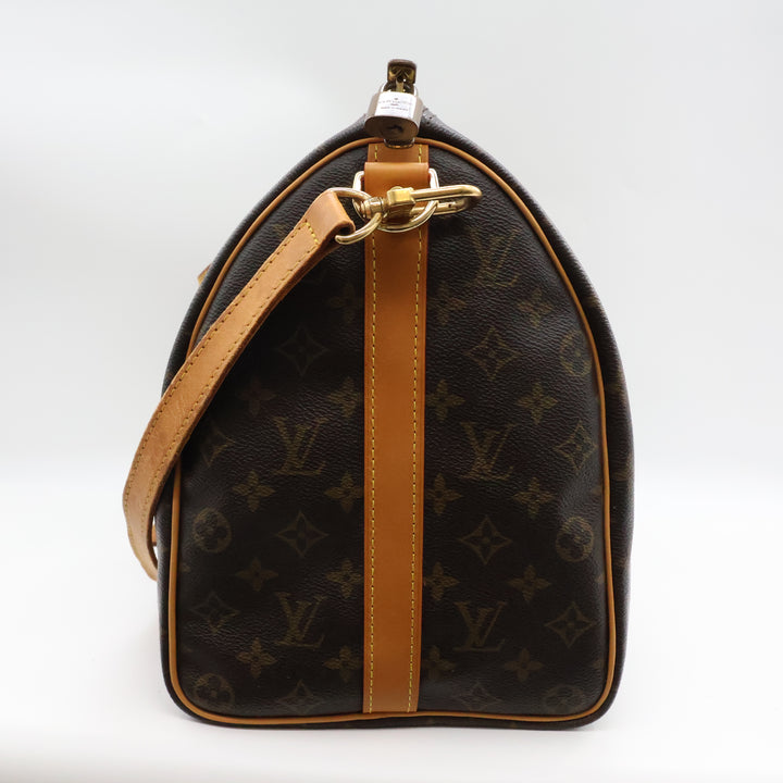 Louis Vuitton Bandouliere Vintage Brown Monogram 45 Keepall Duffle Bag