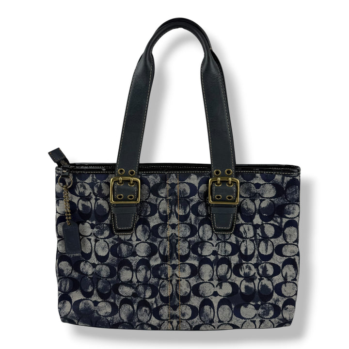 Coach Blue Tie Dye Signature Tote Handbag