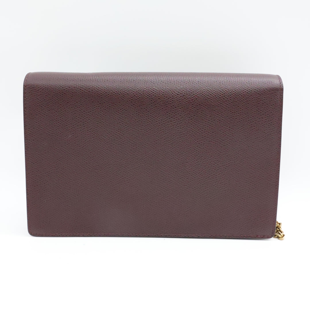 Dior Lady Dior Burgundy Wallet on Chain Pochette Bag