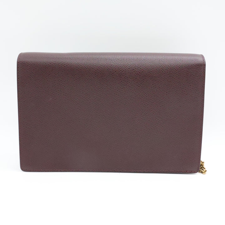 Dior Lady Dior Burgundy Wallet on Chain Pochette Bag