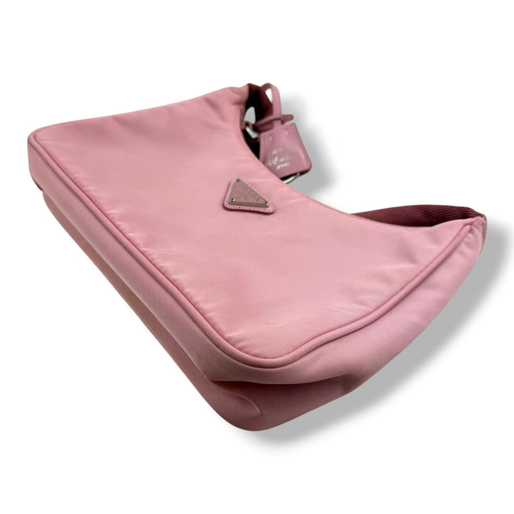 Prada Pink Nylon Re-Edition Pochette Handbag