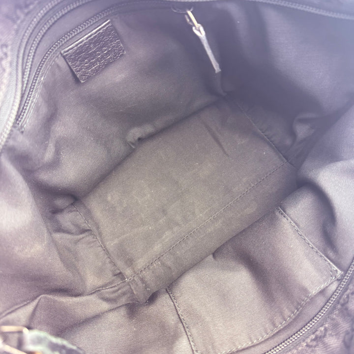 Gucci Sherry Tote Black GG Monogram Handbag