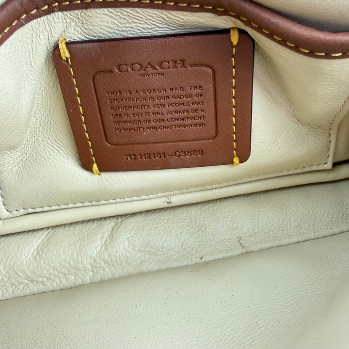 Coach Pillow Tabby 18 Beige Leather Handbag