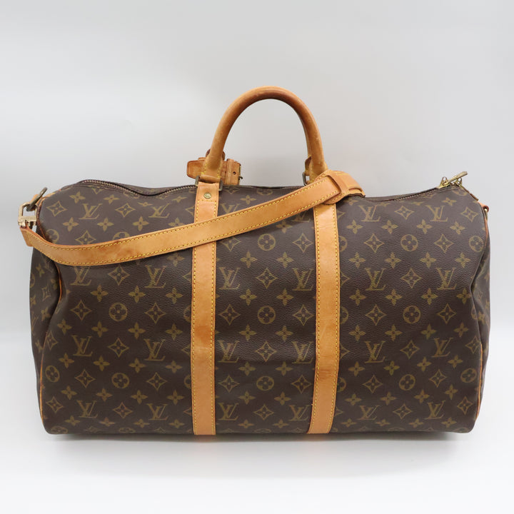 Louis Vuitton Bandouliere Vintage Brown Monogram 50 Keepall Duffle Bag