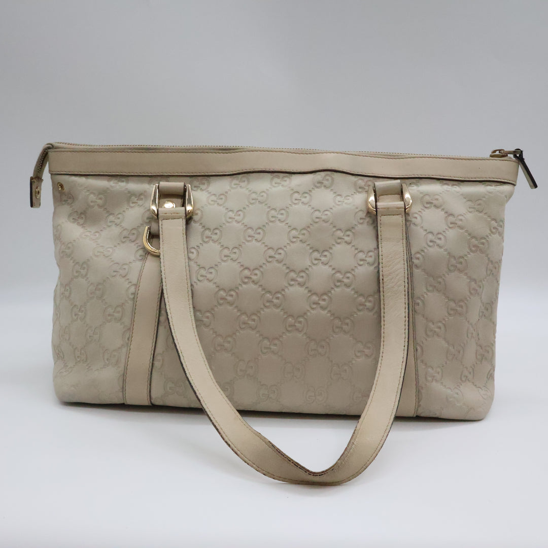 Gucci GG Guccissima Beige Abbey D-Ring Tote Handbag
