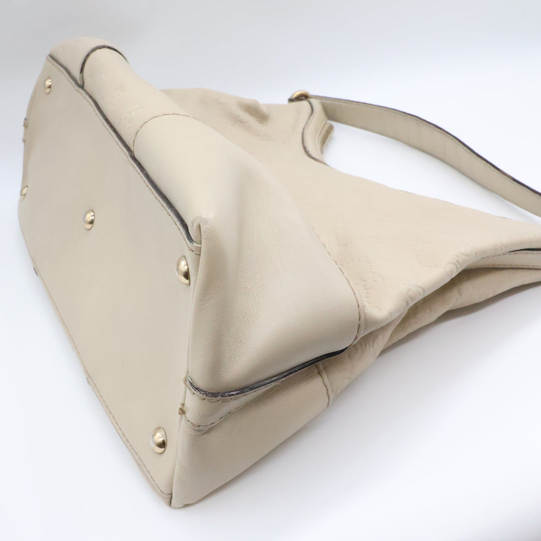 Gucci GG Guccissima Shoulder Beige Abbey D-Ring Tote Handbag