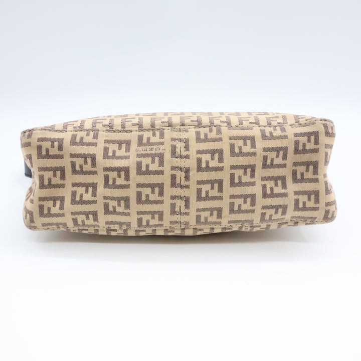 Fendi FF Zucchino Baguette Beige Handbag