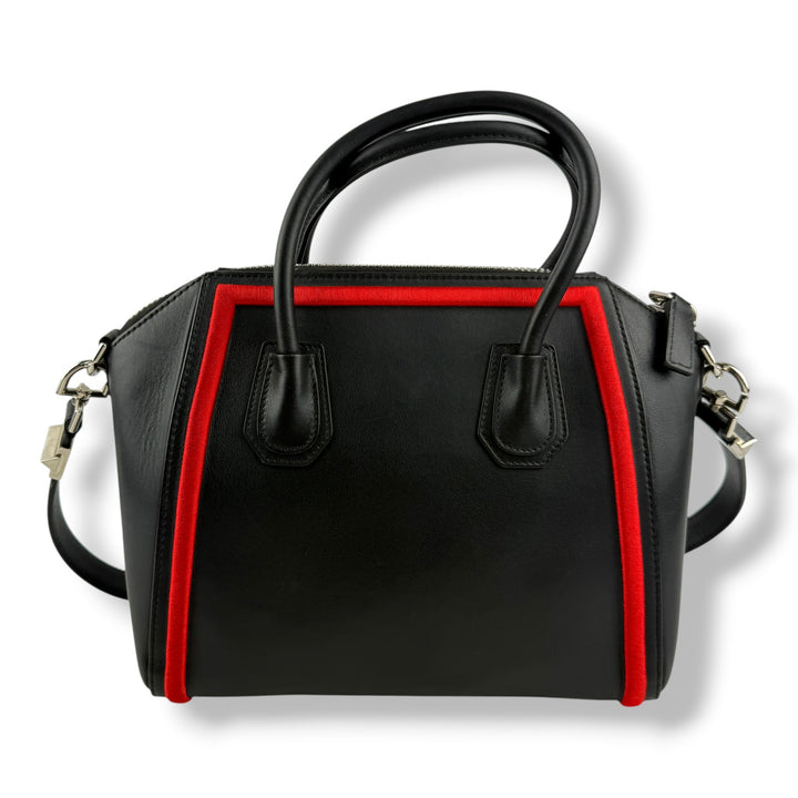 Givenchy Black/Red Calfskin Leather Antigona Mini Handbag