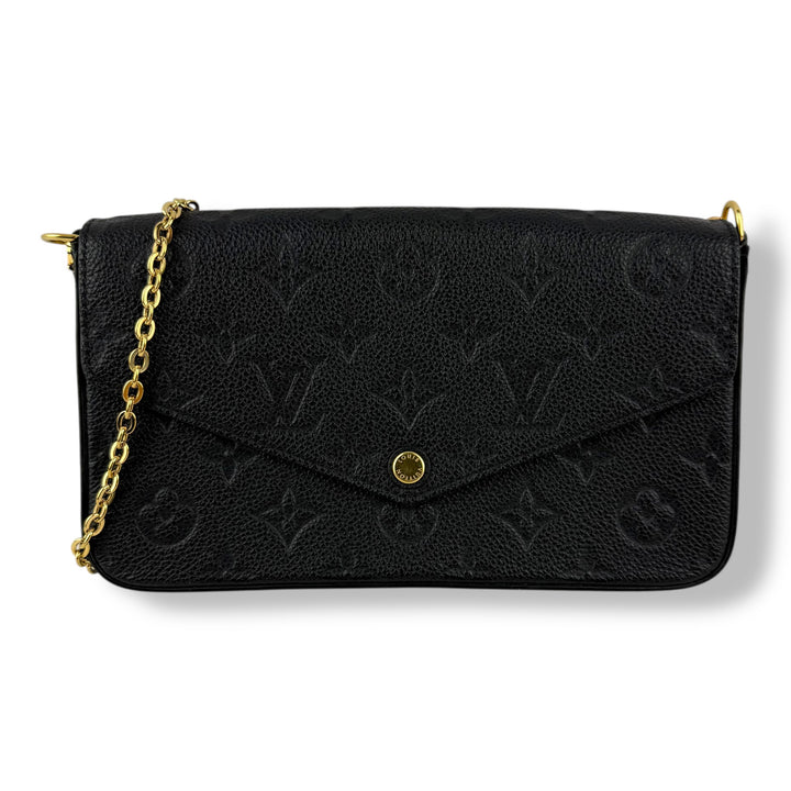 Louis Vuitton Felicie Pochette Black Empreinte Leather Handbag