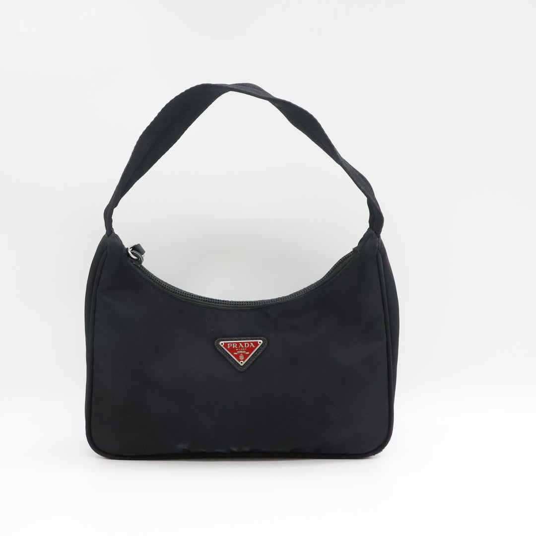 Prada Black Nylon Re-Nylon Re-Edition 2000 Pochette Handbag