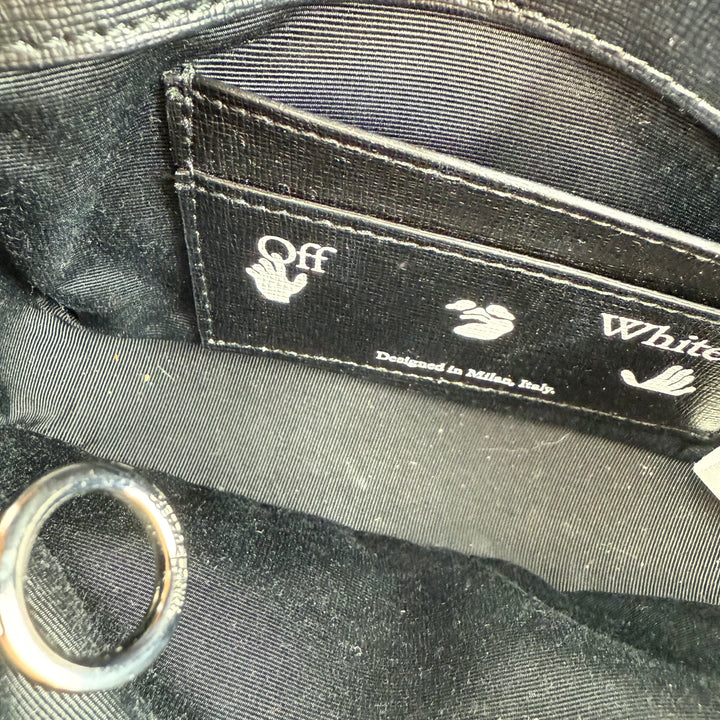 Off-White Mini Binder Black Clip Flap Crossbody Bag
