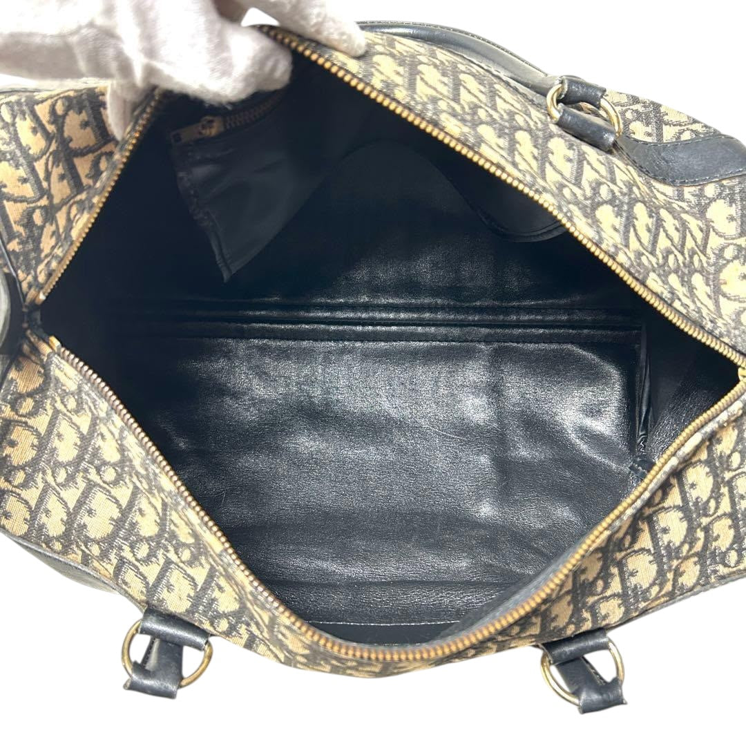 Christian Dior Boston Monogram Oblique Beige/Navy Handbag