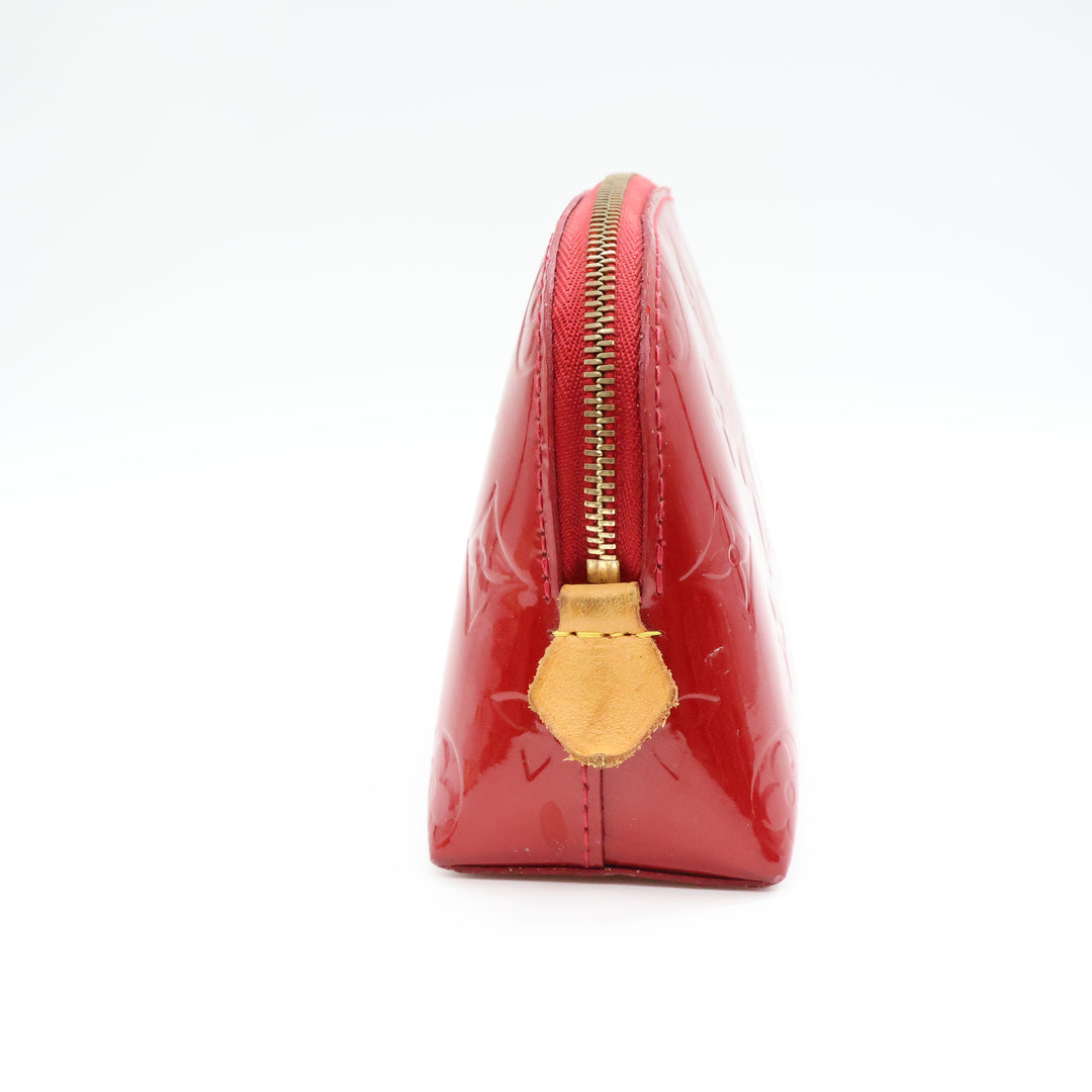 Louis Vuitton Red Vernis Patent Leather Travel Cosmetic PM Pouch