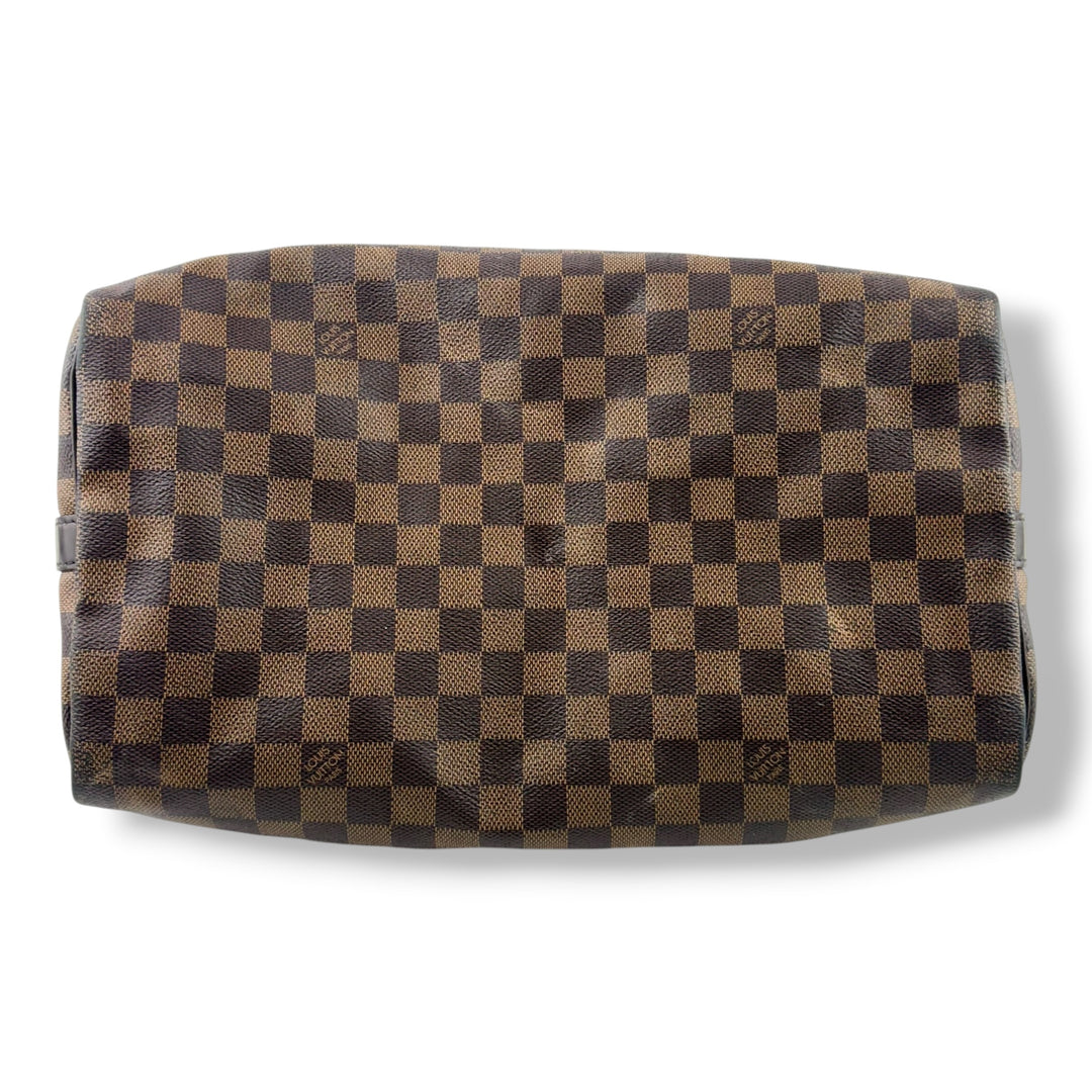 Louis Vuitton Damier Ebene Brown Speedy Bandouliere 35 Handbag