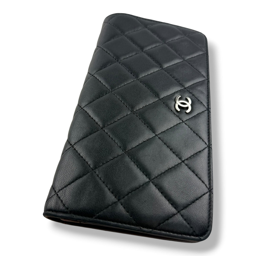 Chanel Long Lambskin Black Wallet