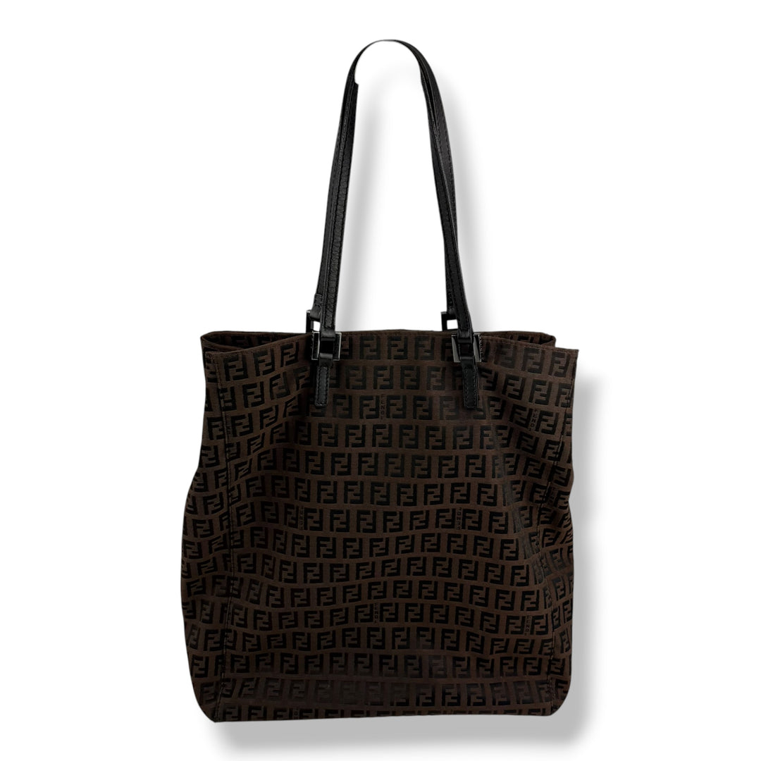 Fendi Zucca Brown Monogram Tote Handbag