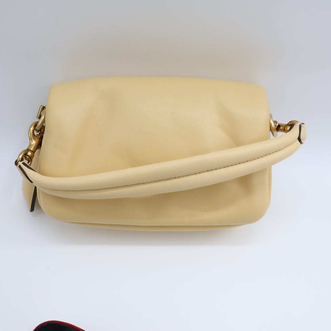 Coach Pillow Tabby 18 Beige Leather Handbag