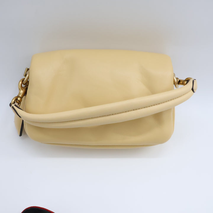 Coach Pillow Tabby 18 Beige Leather Handbag