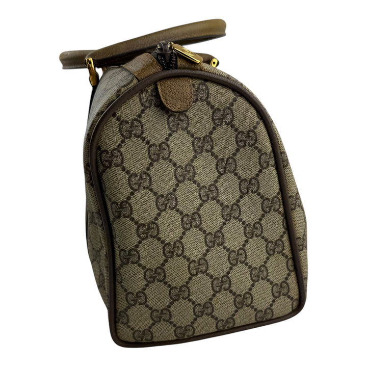 Gucci Beige GG Monogram Boston Canvas Bag