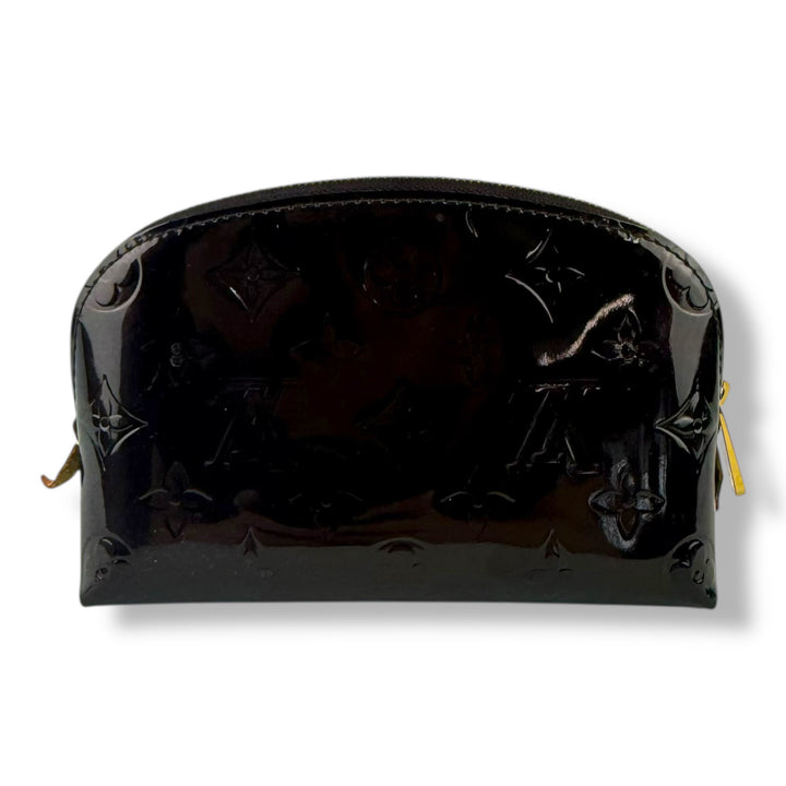 Louis Vuitton Vernis Patent Leather Amarante Monogram Travel Cosmetic Pouch