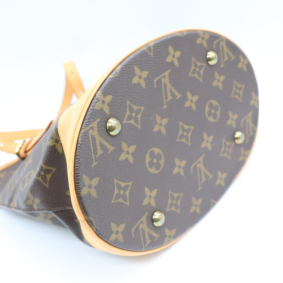 Louis Vuitton PM Bucket Tote Brown Monogram Handbag