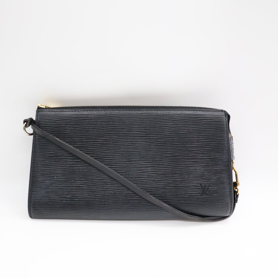 Louis Vuitton Pochette Black Epi Leather Handbag