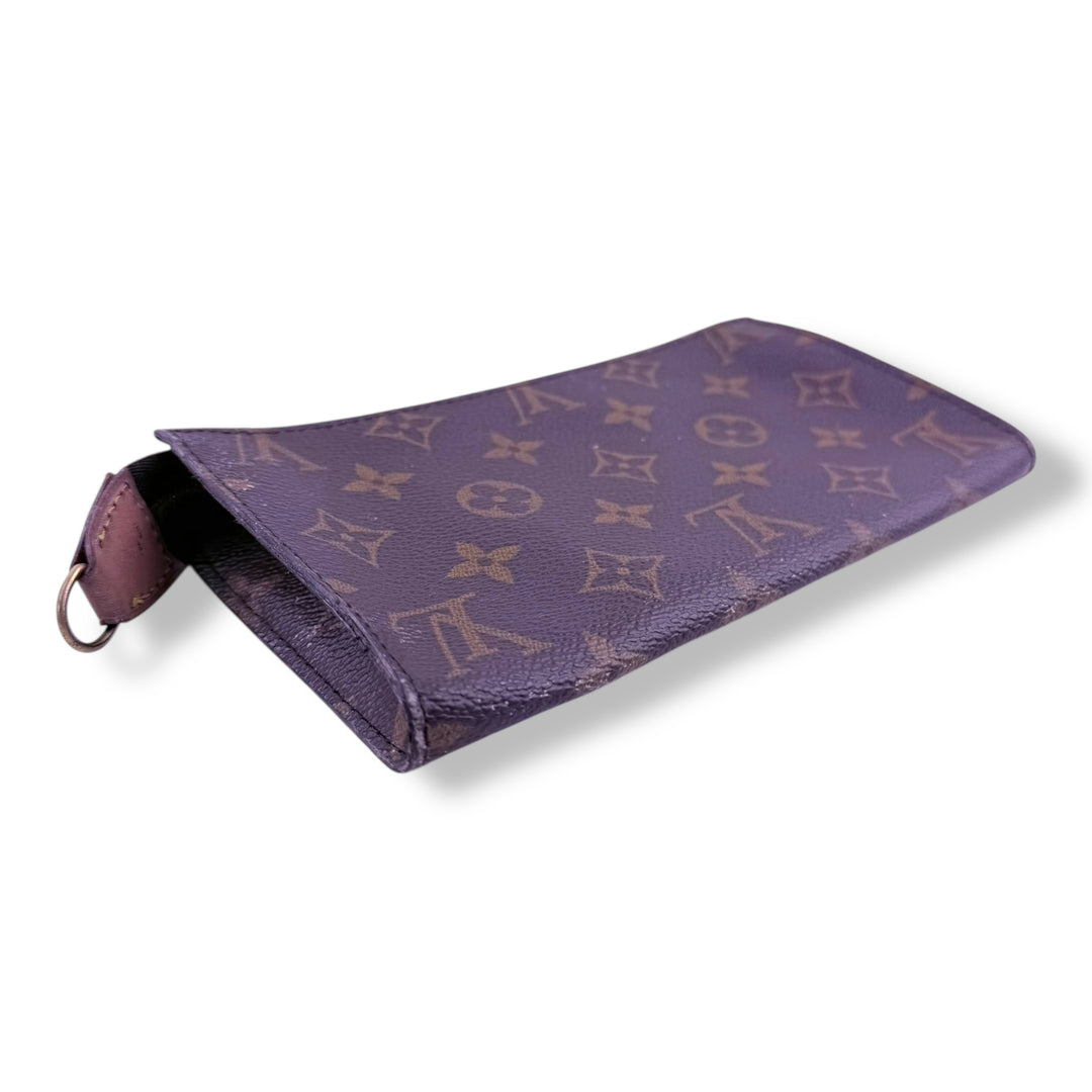 Louis Vuitton Brown Monogram Classic Signature Mini Pouch Bag W/ added chain