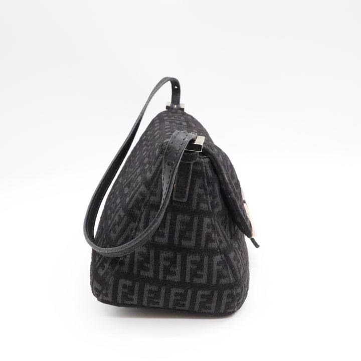 Fendi FF Zucca Mamma Baguette Black Shoulder Handbag