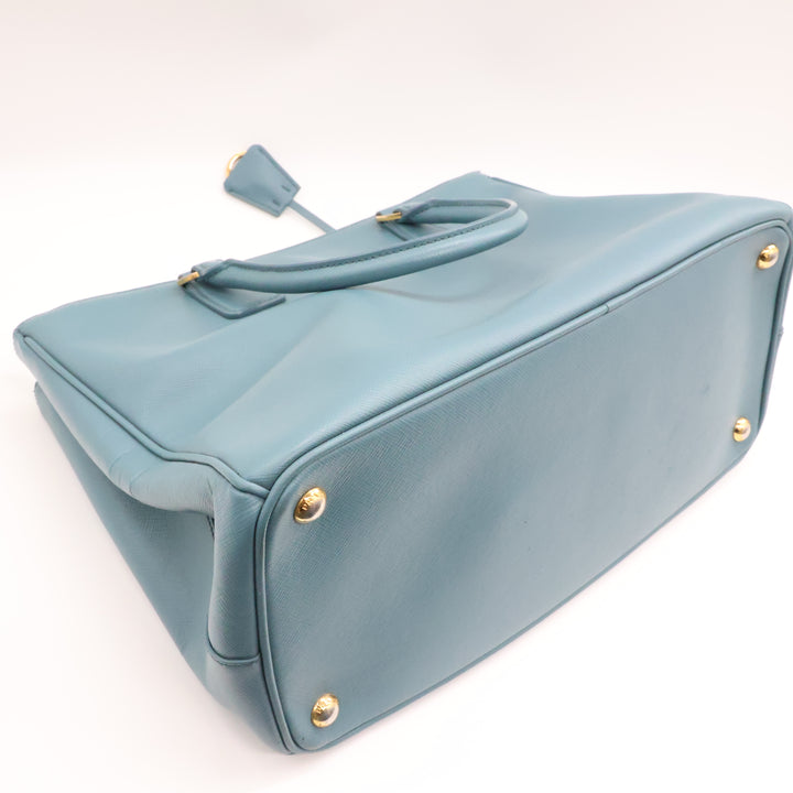 Prada Galleria Saffiano Tote  Blue Leather Handbag