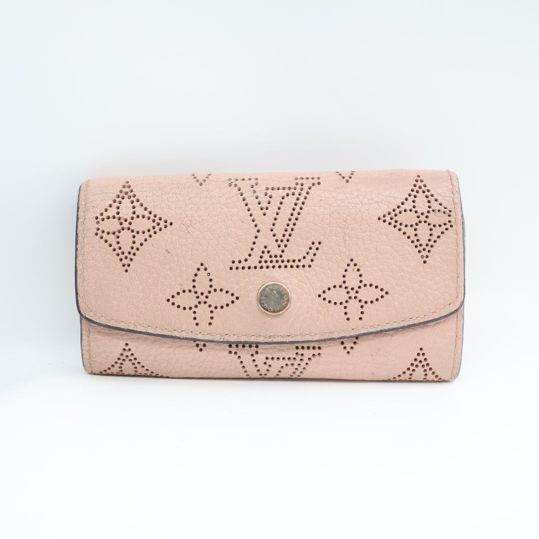 Louis Vuitton Pink Mahina Leather 4 Key Holder Purse