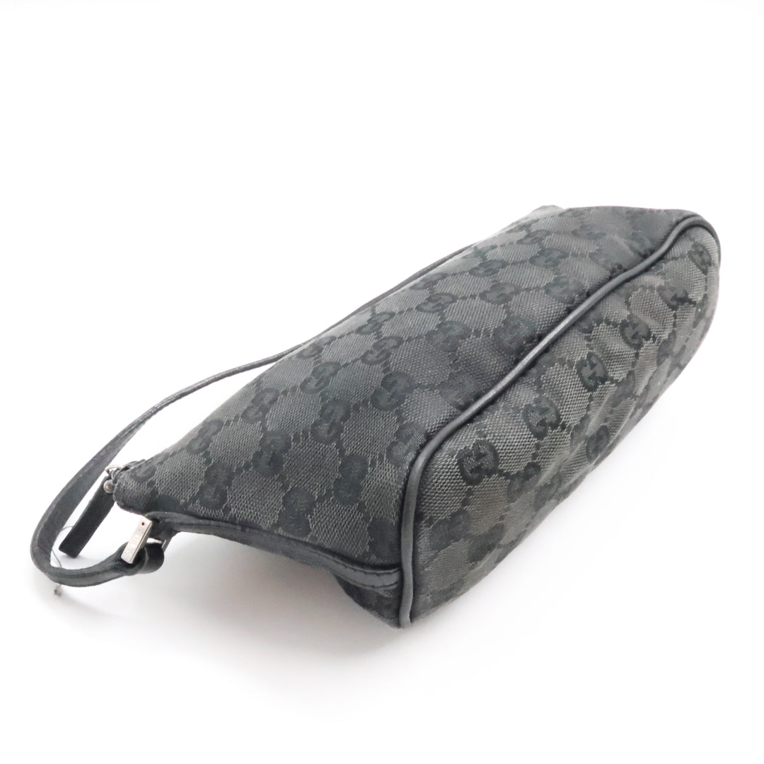 Gucci GG Supreme Black Boat Pochette Handbag