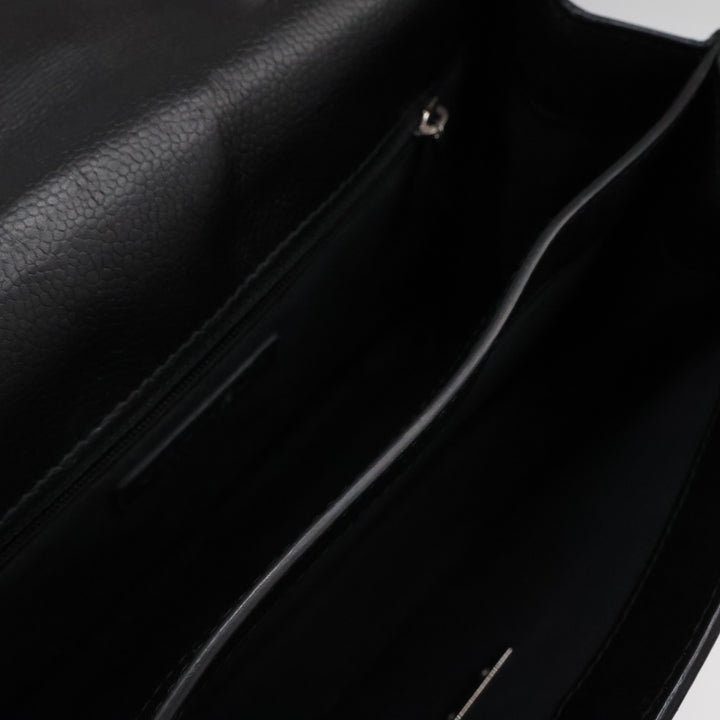 Chanel CC Black Caviar Box Flap Handbag