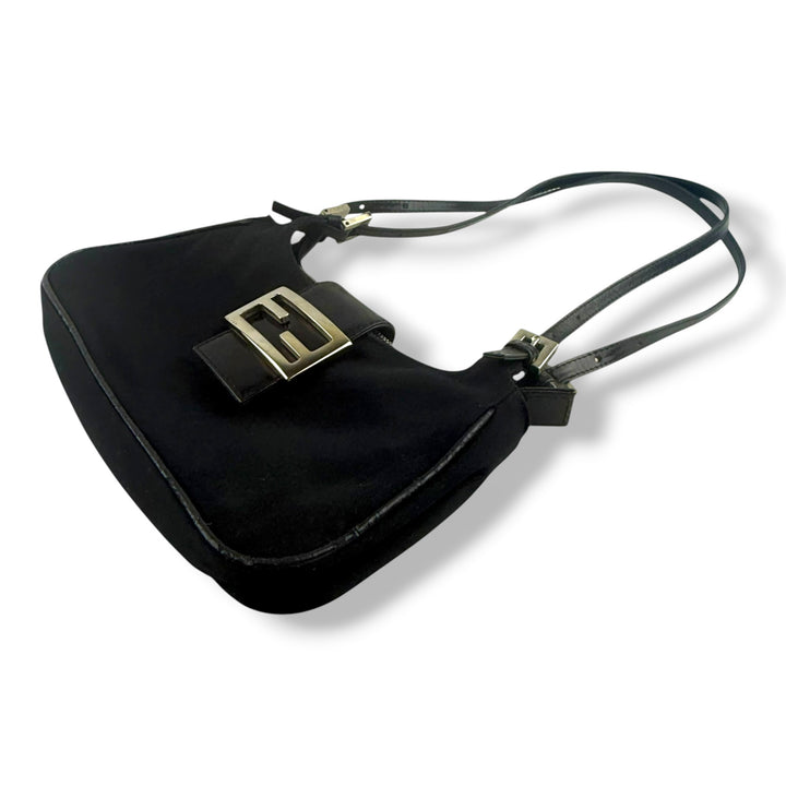 Fendi Black Mamma Baguette Shoulder Handbag