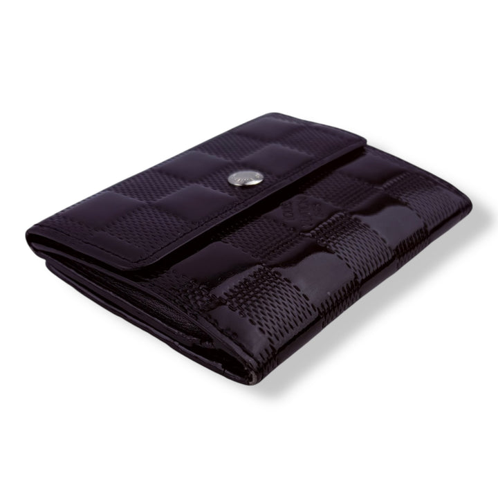 LOUIS VUITTON Ludlow Damier Vernis Noir Card Case Wallet in Black