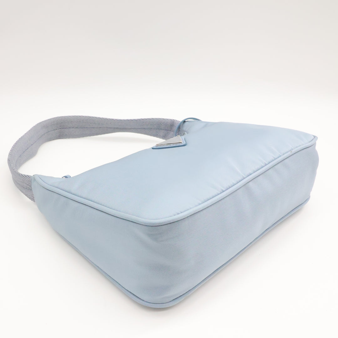 Prada Light Blue Nylon Re-Edition 2000 Pochette Handbag